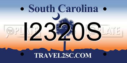 I2320S South Carolina License Plate