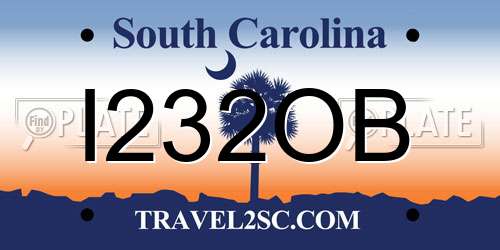I232OB South Carolina License Plate