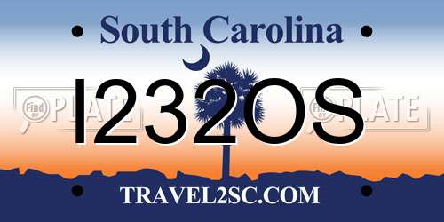 I232OS South Carolina License Plate