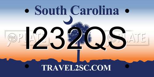 I232QS South Carolina License Plate