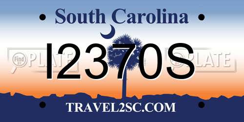 I2370S South Carolina License Plate