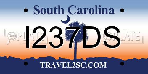 I237DS South Carolina License Plate