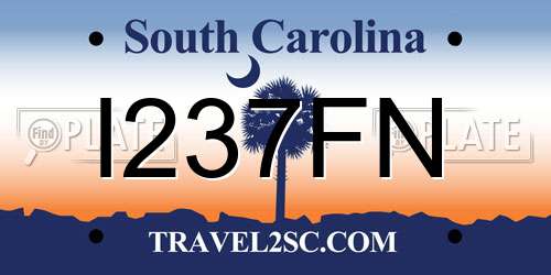 I237FN South Carolina License Plate