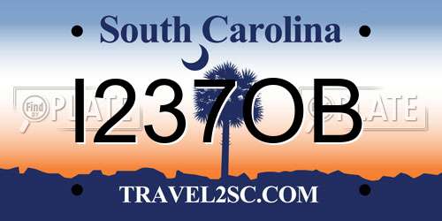 I237OB South Carolina License Plate