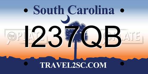 I237QB South Carolina License Plate