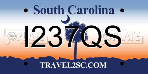 I237QS South Carolina License Plate