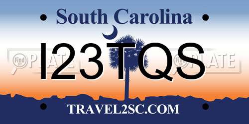 I23TQS South Carolina License Plate