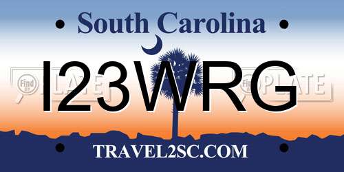 I23WRG South Carolina License Plate