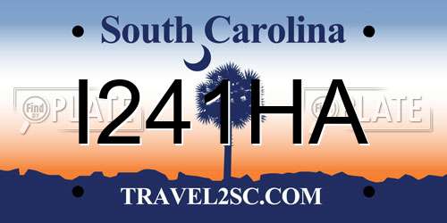 I241HA South Carolina License Plate