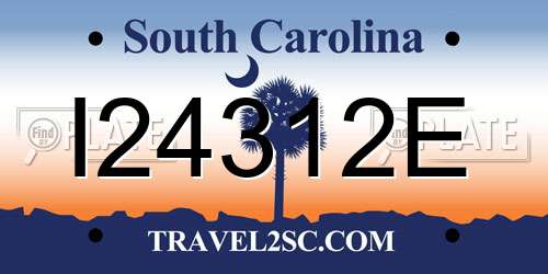 I24312E South Carolina License Plate