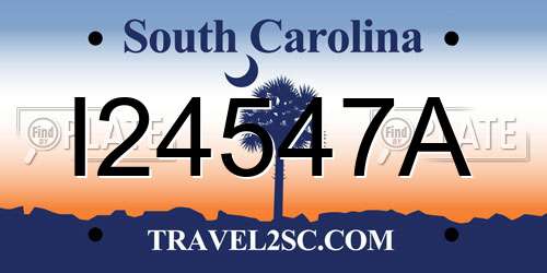 I24547A South Carolina License Plate