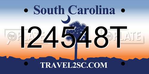 I24548T South Carolina License Plate