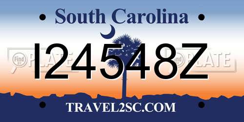 I24548Z South Carolina License Plate
