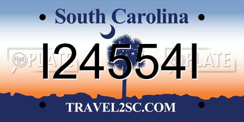 I24554I South Carolina License Plate
