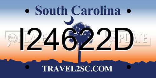 I24622D South Carolina License Plate