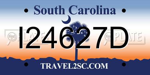 I24627D South Carolina License Plate
