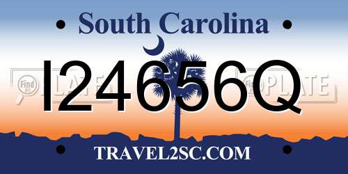 I24656Q South Carolina License Plate