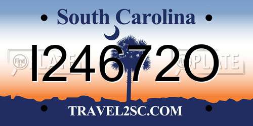 I24672O South Carolina License Plate