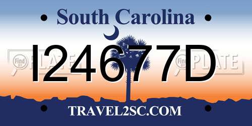 I24677D South Carolina License Plate