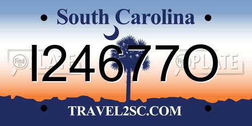 I24677O South Carolina License Plate