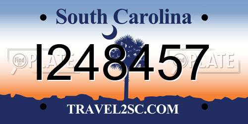 I248457 South Carolina License Plate