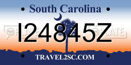 I24845Z South Carolina License Plate