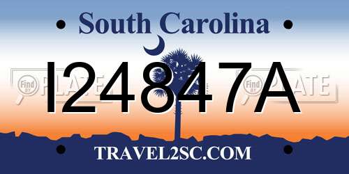 I24847A South Carolina License Plate