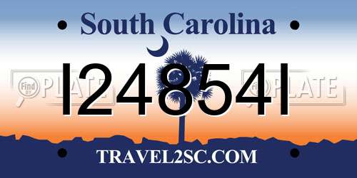 I24854I South Carolina License Plate