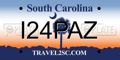 I24PAZ South Carolina License Plate
