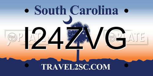 I24ZVG South Carolina License Plate