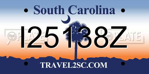 I25138Z South Carolina License Plate