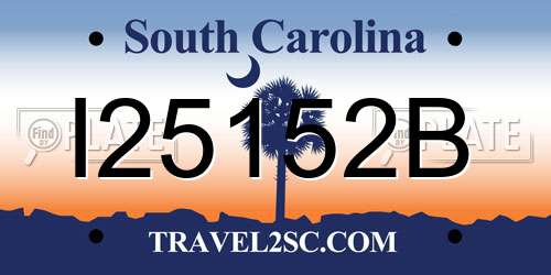 I25152B South Carolina License Plate