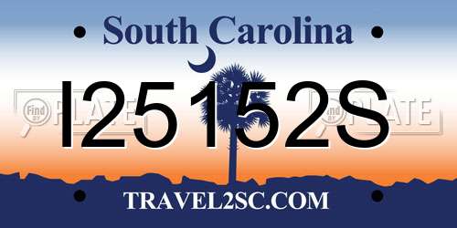I25152S South Carolina License Plate