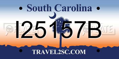I25157B South Carolina License Plate