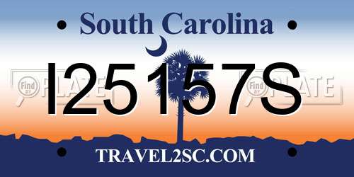 I25157S South Carolina License Plate