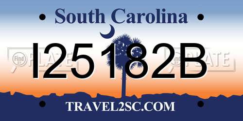 I25182B South Carolina License Plate