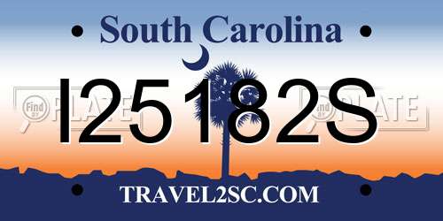 I25182S South Carolina License Plate