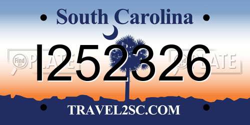 I252326 South Carolina License Plate