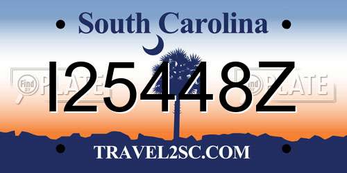 I25448Z South Carolina License Plate