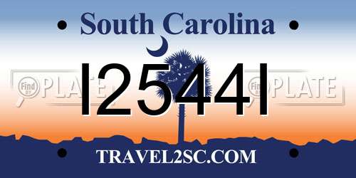 I2544I South Carolina License Plate
