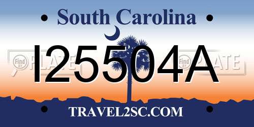 I25504A South Carolina License Plate