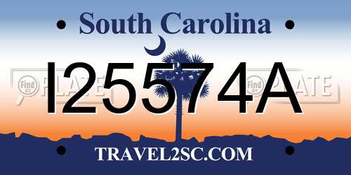 I25574A South Carolina License Plate
