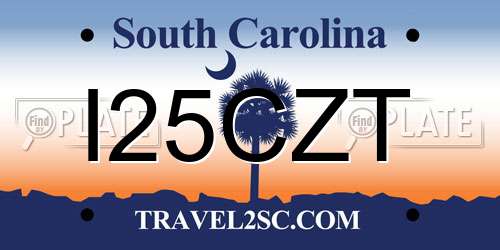 I25CZT South Carolina License Plate