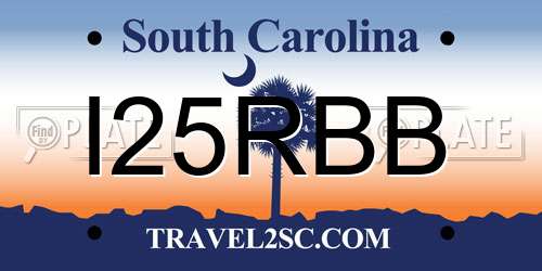 I25RBB South Carolina License Plate