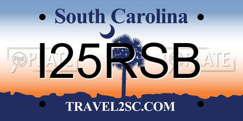 I25RSB South Carolina License Plate
