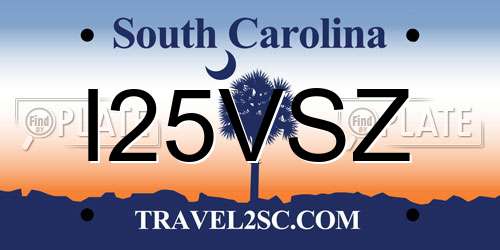 I25VSZ South Carolina License Plate