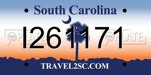 I261171 South Carolina License Plate