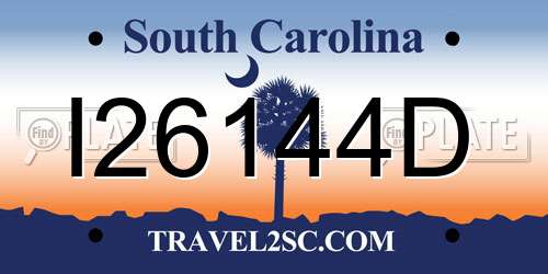 I26144D South Carolina License Plate