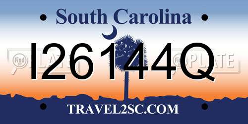 I26144Q South Carolina License Plate