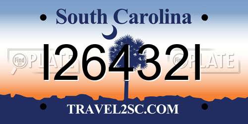 I26432I South Carolina License Plate